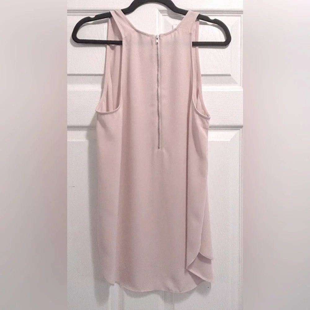 Aritzia Wilfred Sevres Sleeveless Blouse Tank Top Pink Rose Zip Back Size Large - Picture 8 of 12